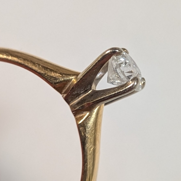 Vintage Magic Glo 14k Diamond Solitaire Ring Size 6.75 - Picture 4 of 11